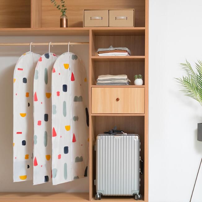 Hanging Wardrobe Storage Bags Dustproof Printed PEVA Clothing Dust