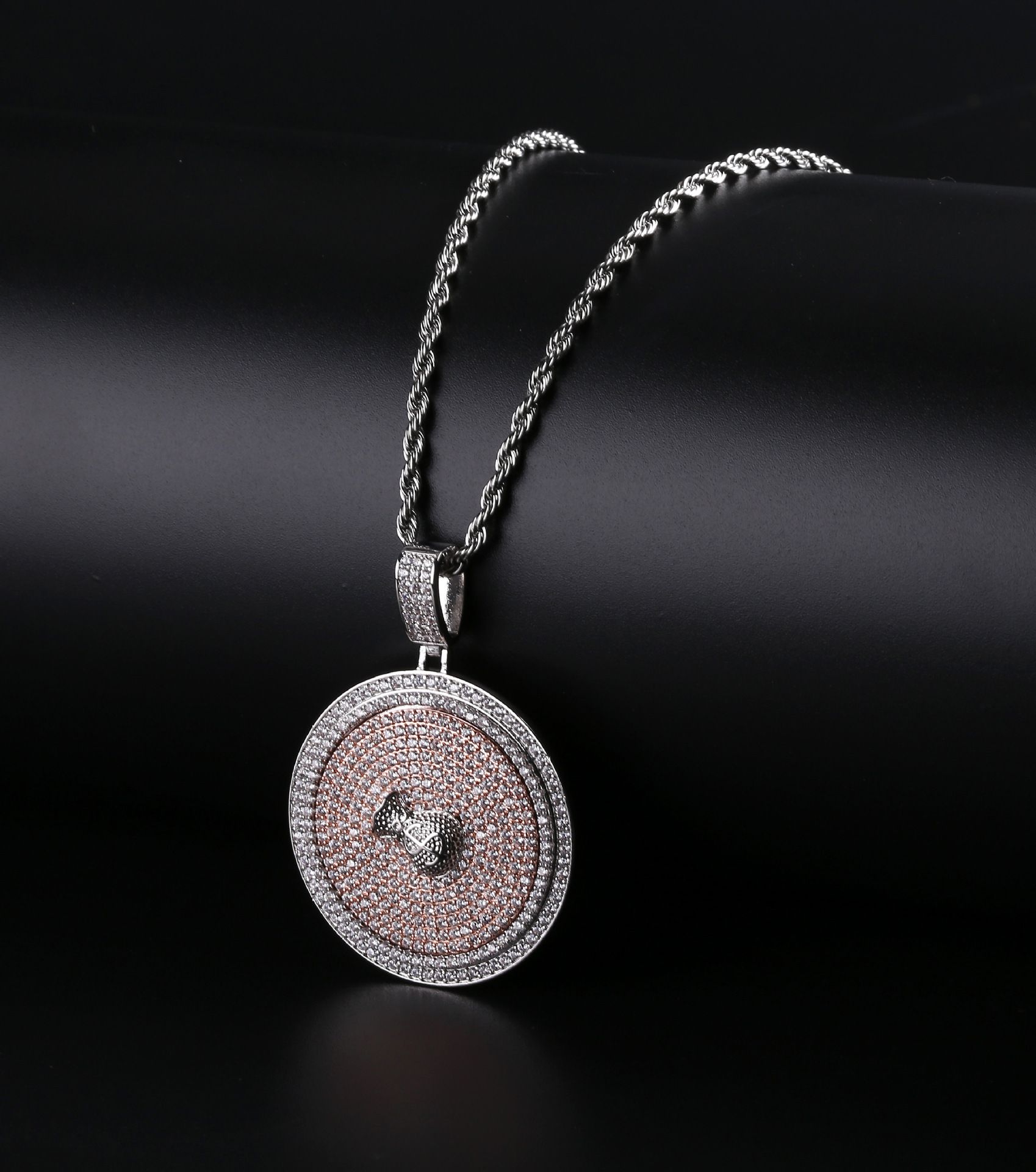 Cross AAA CZ Zircon Pendant Necklace box chain 18K Rose Gold GP Austrian Crystal Cross AAA CZ Zircon Pendant Necklace box chain 18K Rose Gold GP Austrian Crystal