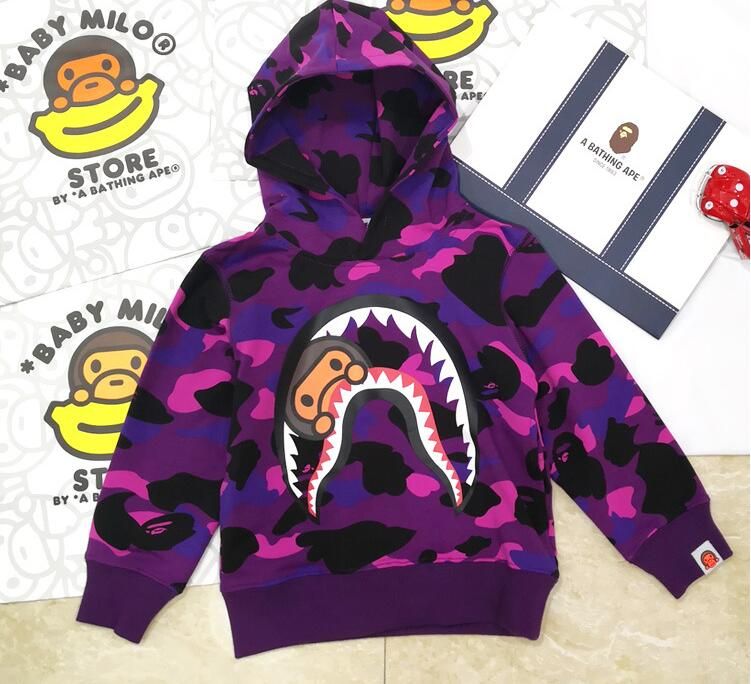 2019 Kids Girl Boy BAPE Cartoon Long Sleeve Hoodies Sweatshirt Jacket Clothes