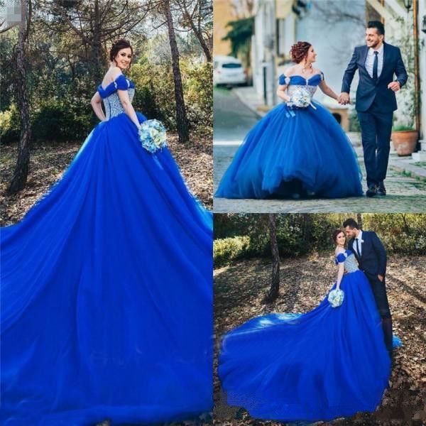 Discount Royal Blue Cinderella Wedding Dresses With Beaded Sexy Off Discount Royal Blue Cinderella Wedding Dresses With Beaded Sexy Off