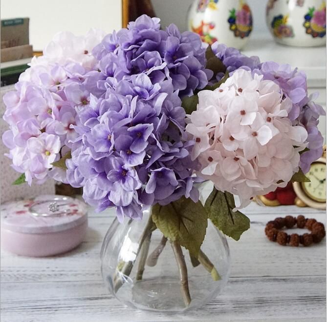 Moda Artificial Hortensia Flor Tela de seda Suministros de boda de plástico DIY Decoración del hogar para fiesta de cumpleaños Festival Moda Artificial Hortensia Flor Tela de seda Suministros de boda de plástico DIY Decoración del hogar para fiesta de cumpleaños Festival