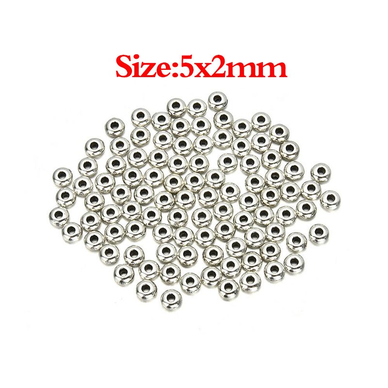 flat round metal beads