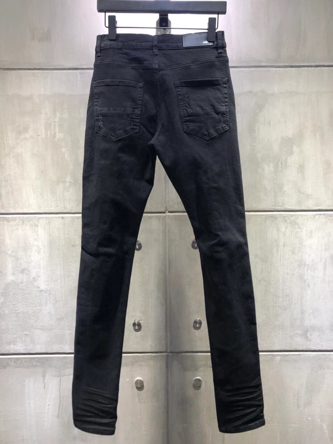 black cut up jeans men