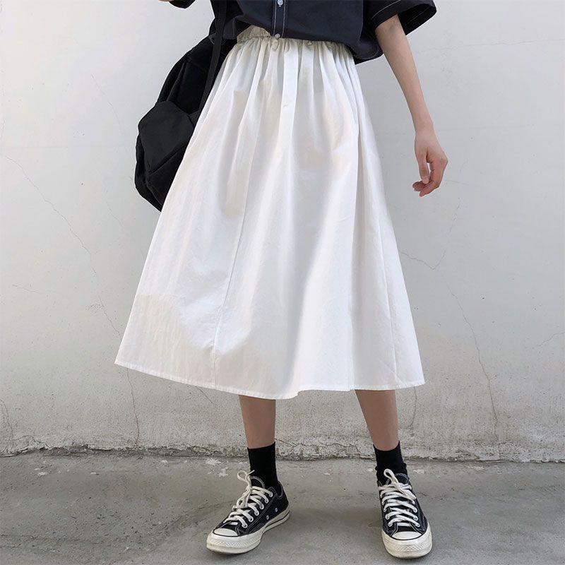 black and white long skirts
