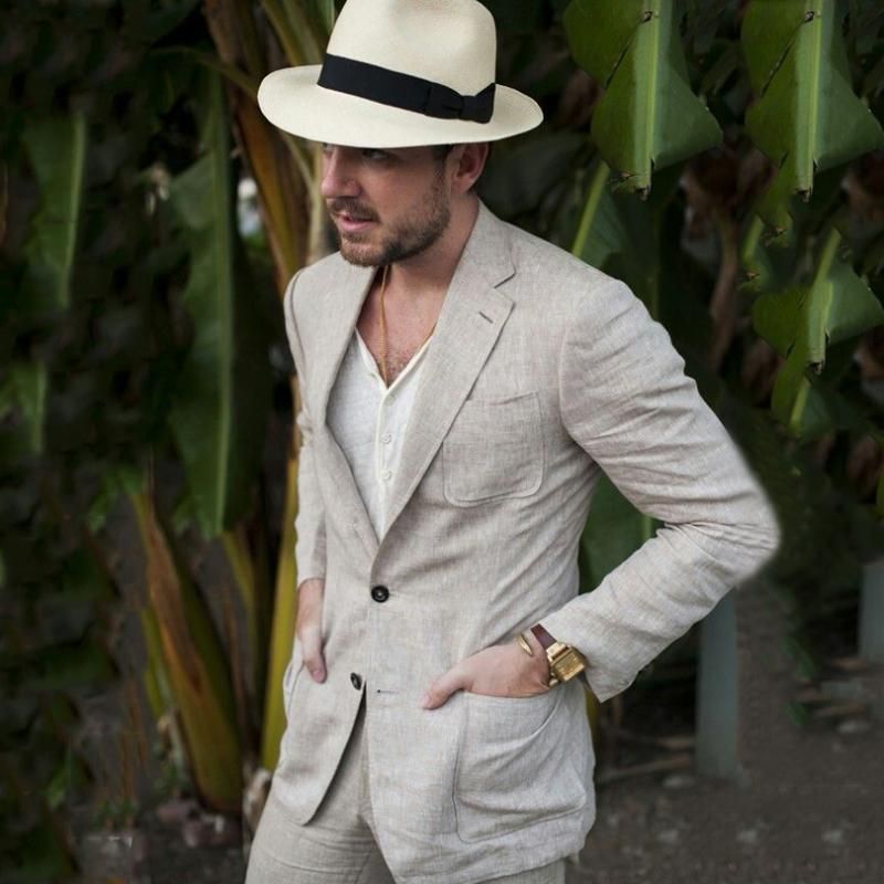 Compra Trajes Para Hombres Blazers 2021 Summer Lino Hombre Boda Slim Fit  Casual Groom Txedos Traje Homme Bridegroom Man Blazer Chaqueta + Pantalones  Barato | Entrega Rápida Y Calidad | Es.Dhgate
