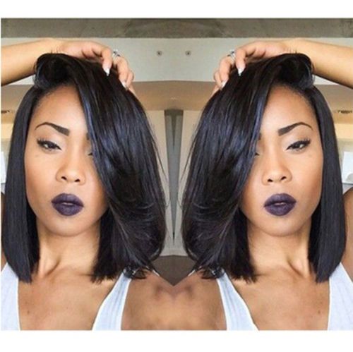 Women Ladies Cool Girls Wig Short Black Human Hair Straight Black Hair Natural Synthetic Full Lace Wigs With Baby Hair Janet Collection Synthetic Wigs