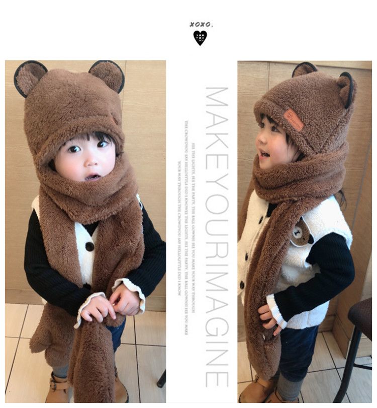 children's hat scarf gloves all in one
