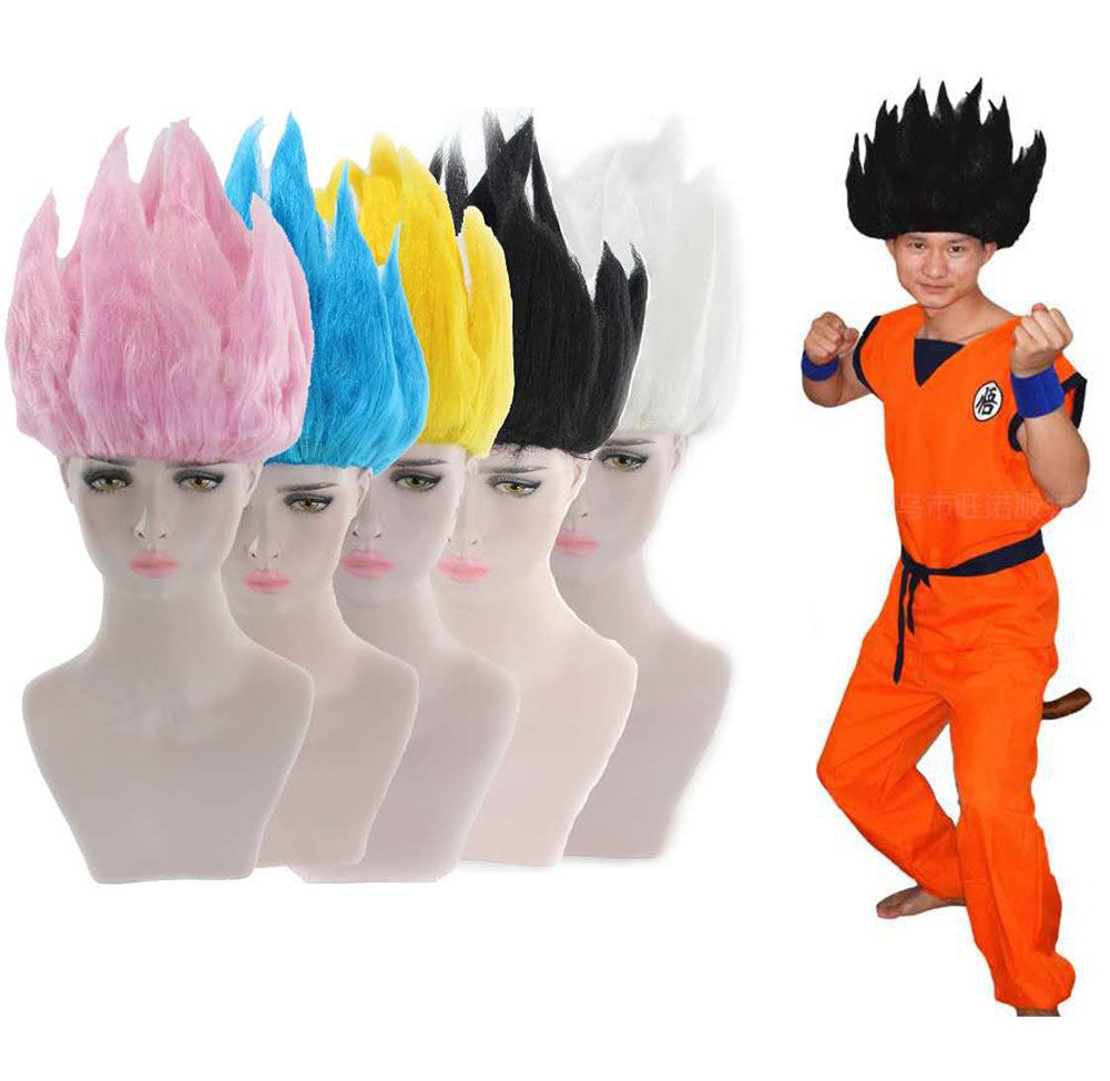 Dragon Ball Z Anime Super Saiyan Goku Wig Real Hair Wigs Short