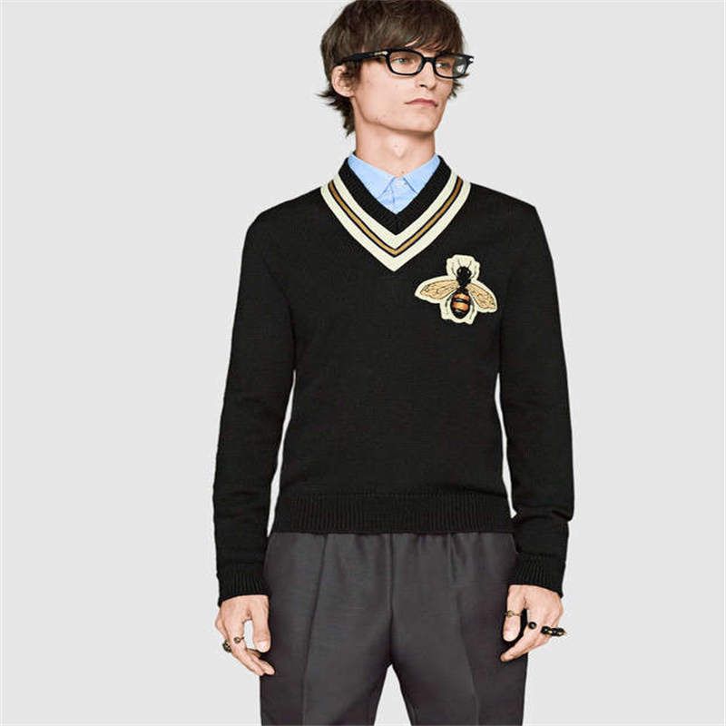 black v neck sweater mens outfit