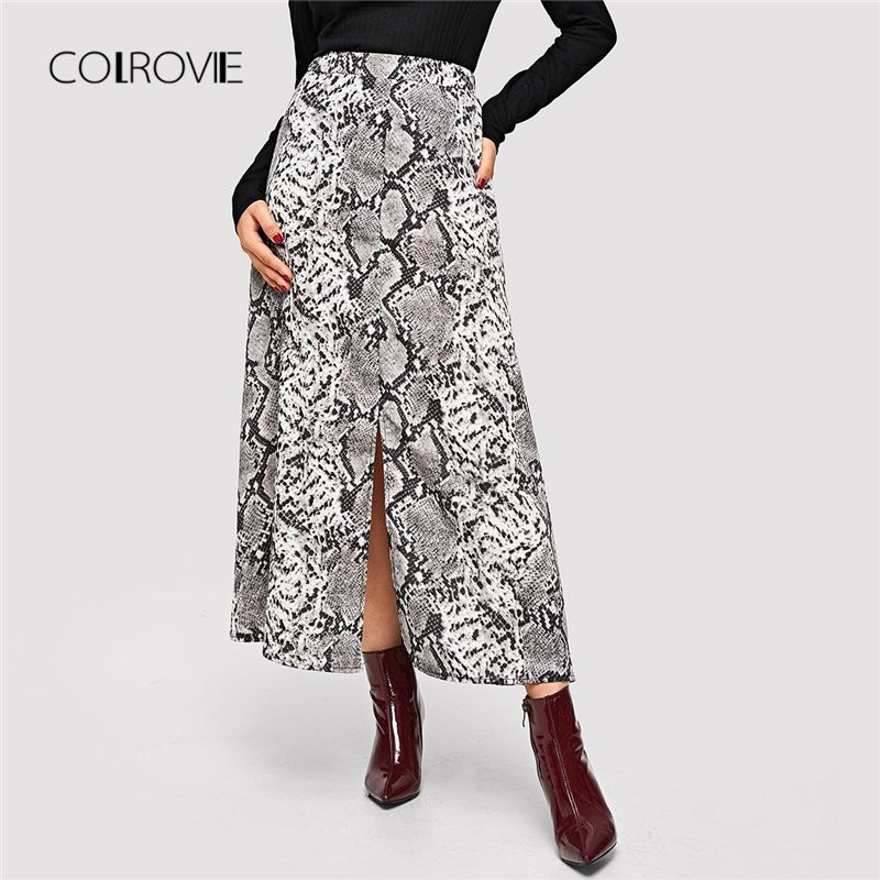 snake skin maxi skirt