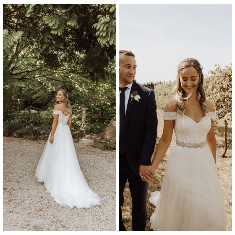 simple wedding dress with lace sleeves