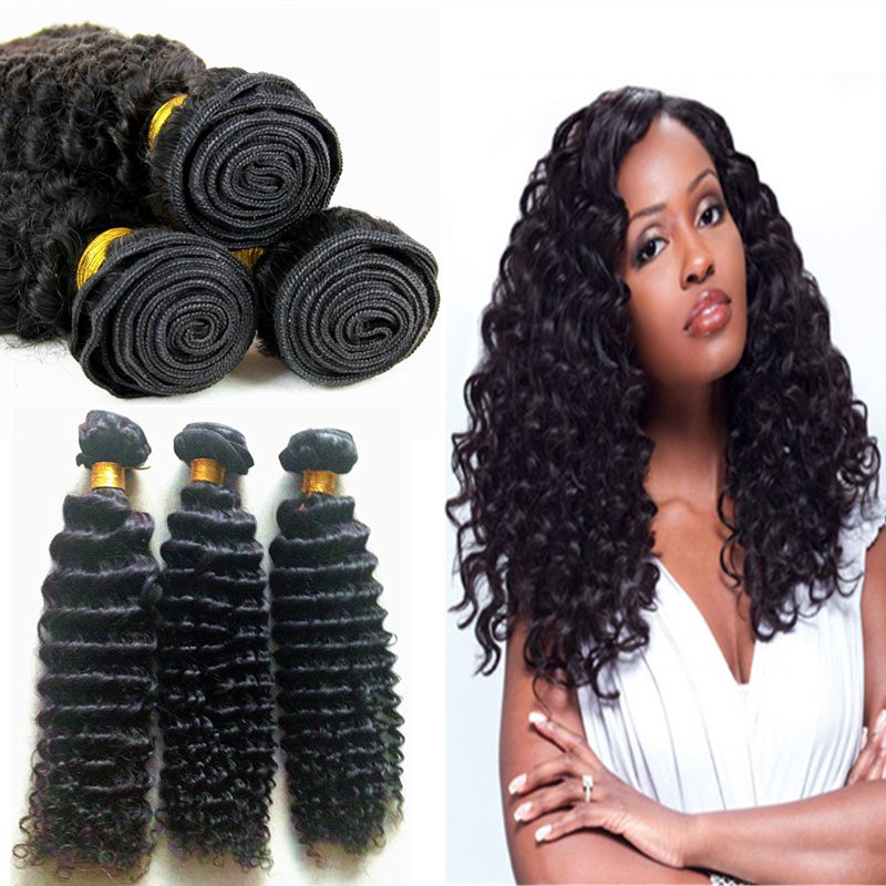 Top Grade 9a Brazilian Deep Curly Human Hair Sew In Weave 100