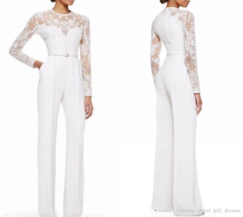 white mother of the bride pant suit