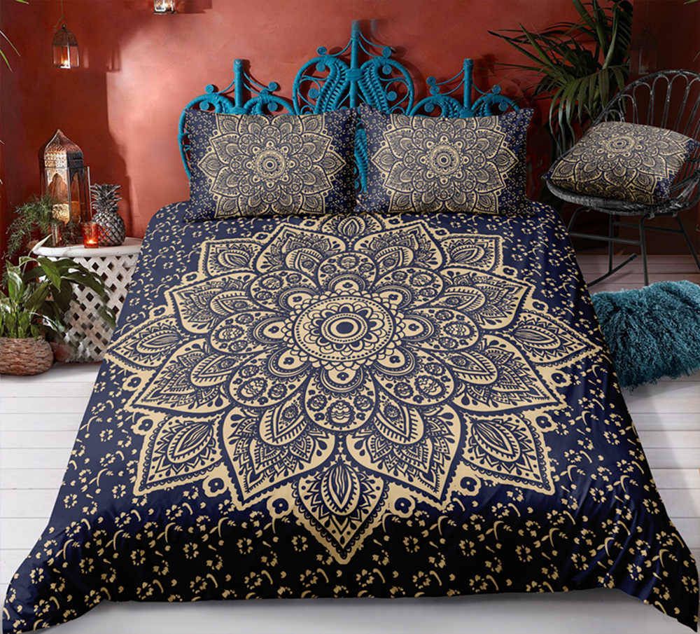 Navy Bohemia Bedding Set King Size Big 