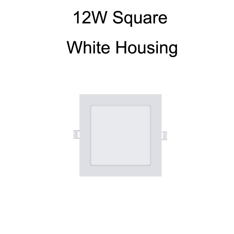 12W Square White Housing