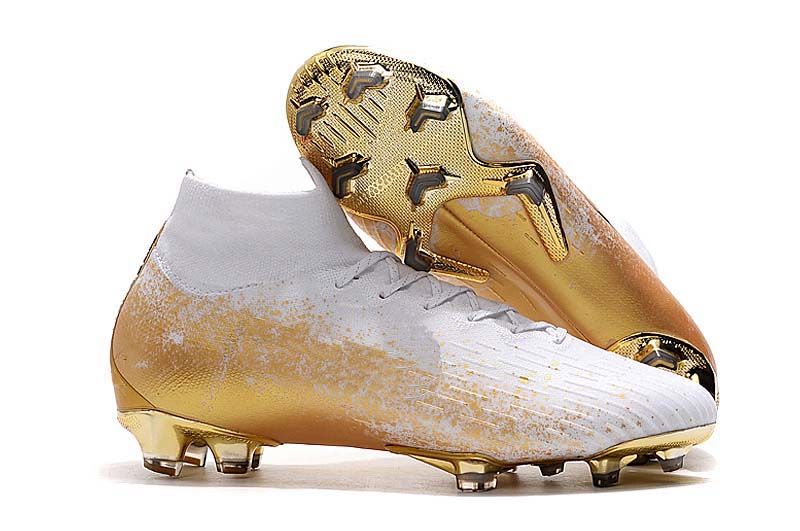 white and gold lacrosse cleats
