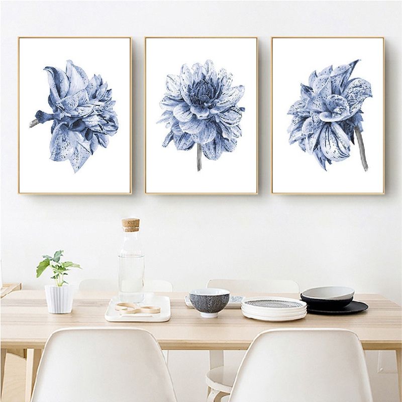 2020 Watercolor Painting Farmhouse Bedroom Wall Decor Boho Dahlia