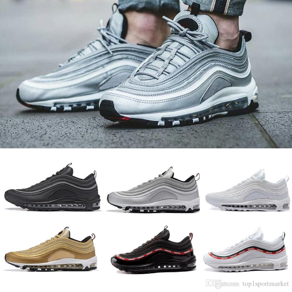 2018 Casual Shoes Silver Bullet Triple White Balck Metallic Gold Mens ...