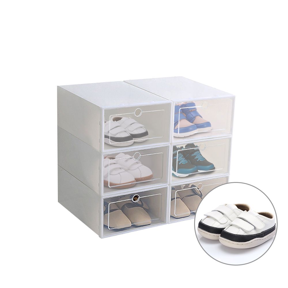 6pcs set de plástico gaveta de la caja de zapatos Tipo espesado zapato plegable Caja