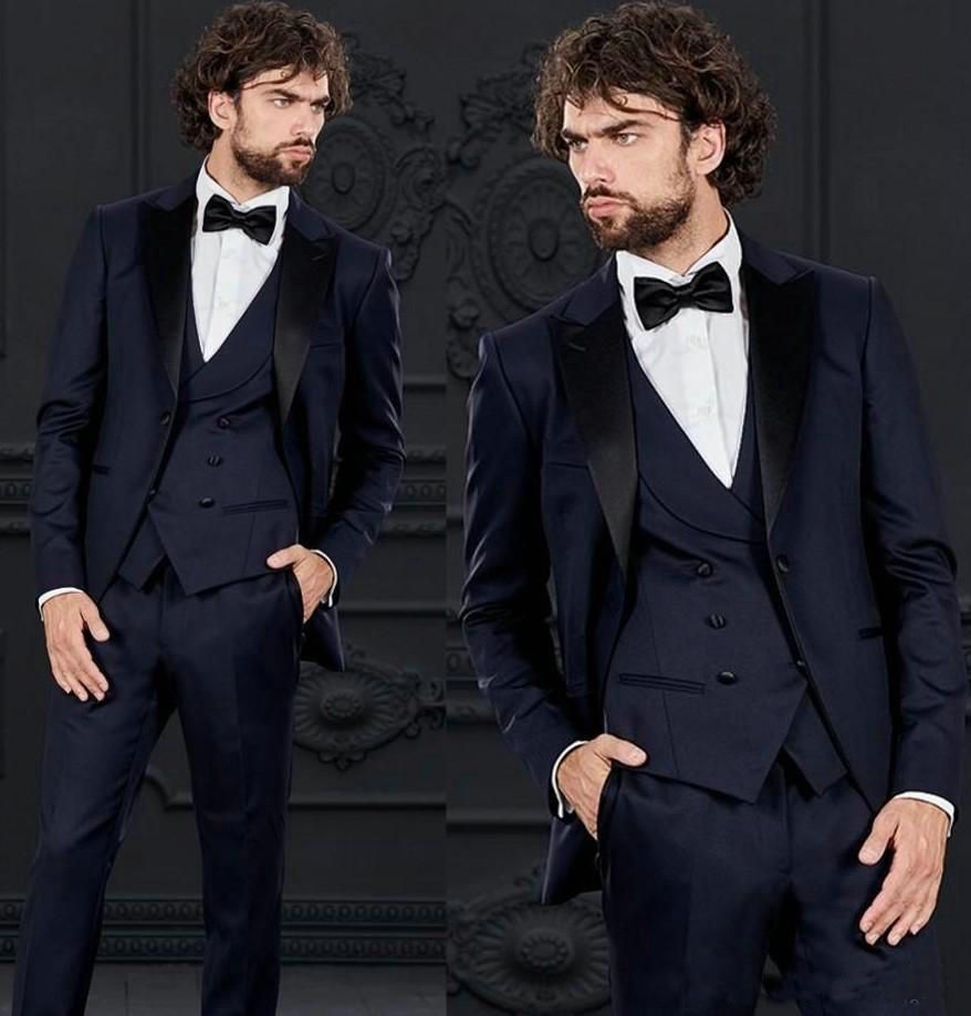 navy tuxedo dress