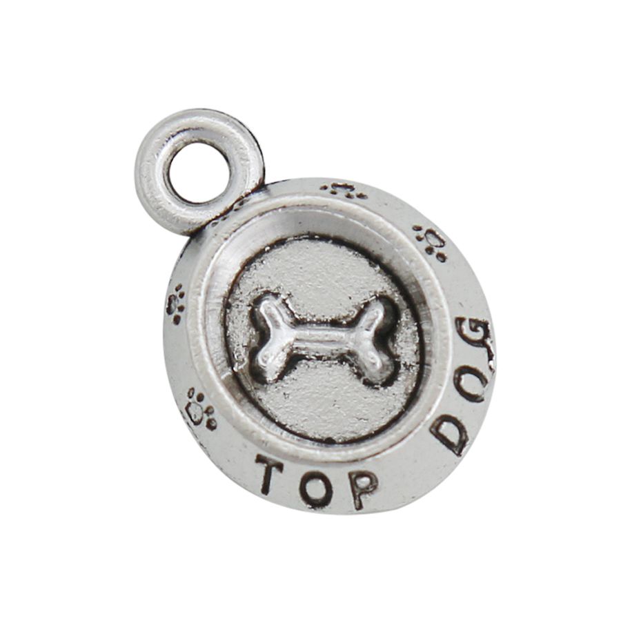 2019 Wholesale Fashion Vintage Alloy Dog Feeder Bowl Charms Metal