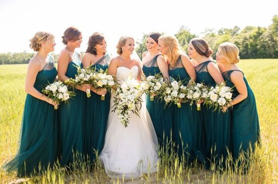 Unique Southern Teal Bridesmaid Dresses 