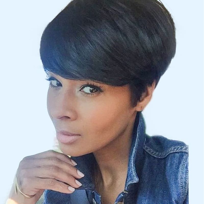 Brazilian Human Hair Natural straight hair style cuts Short Bob Full machine ade None Lace Wig With Baby Hair Lace Front Wig For Black Women Brazilian Human Hair Natural straight hair style cuts Short Bob Full machine ade None Lace Wig With Baby Hair Lace Front Wig For Black Women