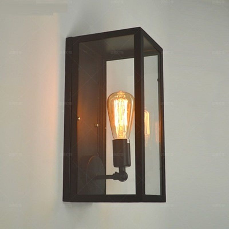 Cristal Transparente lampara de Pared Iluminación para Baño Pasillo Dormitorio,Coneblack CHNG Apliques de Pared Lámpara Industrial Retro Vintage Interior