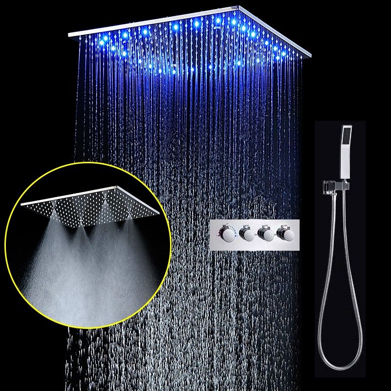 Luxury Bathroom 304 Stainless Steel Rain Spa Mist Shower Head Led