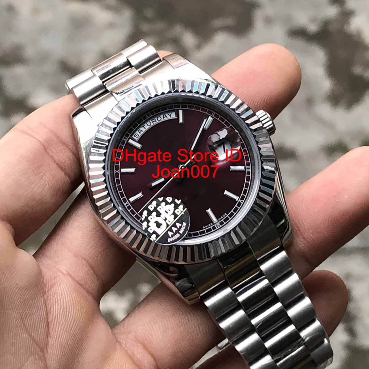 Date 41MM Automatic Cherry Dial Mens 