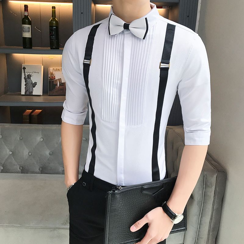 Satin Al Okunabilir Erkekler Smokin Gomlek Pileli On Kati Erkek Elbise Gomlek Casual Slim Fit Uc Ceyrek Dugun Aksam Bluz Erkek Tl187 36 Dhgate Comda