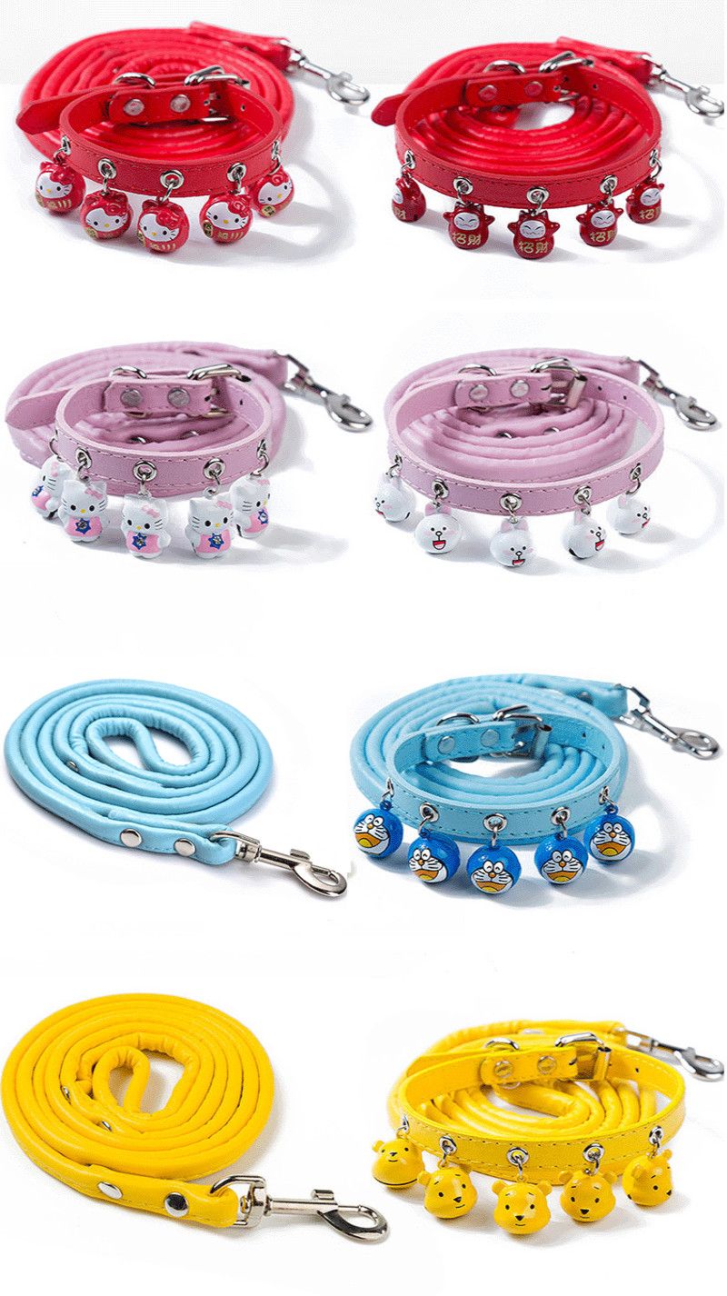 2020 Multi Color New Pet Dog Collar Supplies Cartoon Bell Cat Dog Collar Cat Collar Teddy Bell Dog Chain Traction Rope Suit From Domyhome 4 95 Dhgate Com