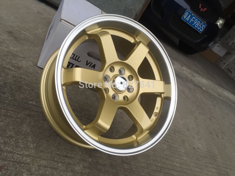 Car Rims Online Sale New Design Auto Parts Alloy Wheels Alloy Rim GOLD TE37 17inch 4X100 4X114.3