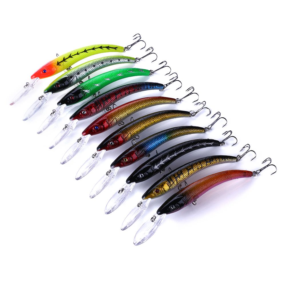 2021 155mm Crankbaits Bass Hooks Minnow Fishing Lures Tackle Two Hooks 15.5CM 16.3G 2 Hooks