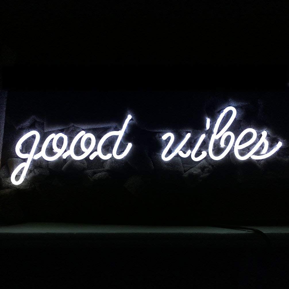 2019 Good Vibes Real Glass Handmade Neon Wall Signs For Home Decor Wall Light Room Decor Home Bedroom Girls Pub Hotel Beach Cocktail Recreation From