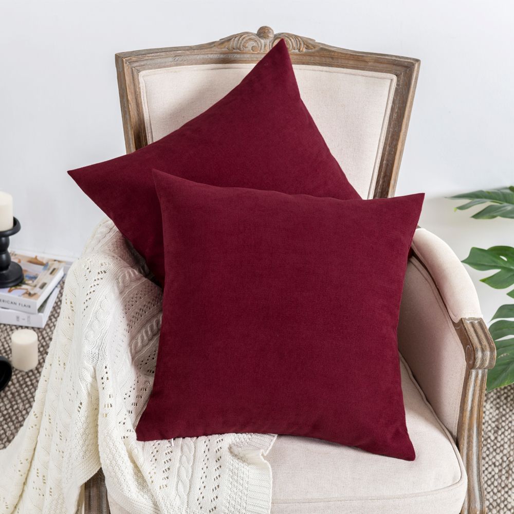 Pillow Case Case 2 Pack Luxury Velvet Silver Grey Blue Cushion