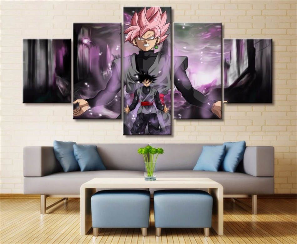 Dragon Ball Goku Negro, de 5 Piezas HD lienzo de la lámina Home Decor Arte Pintura ( Dragon Ball Goku Negro, de 5 Piezas HD lienzo de la lámina Home Decor Arte Pintura (