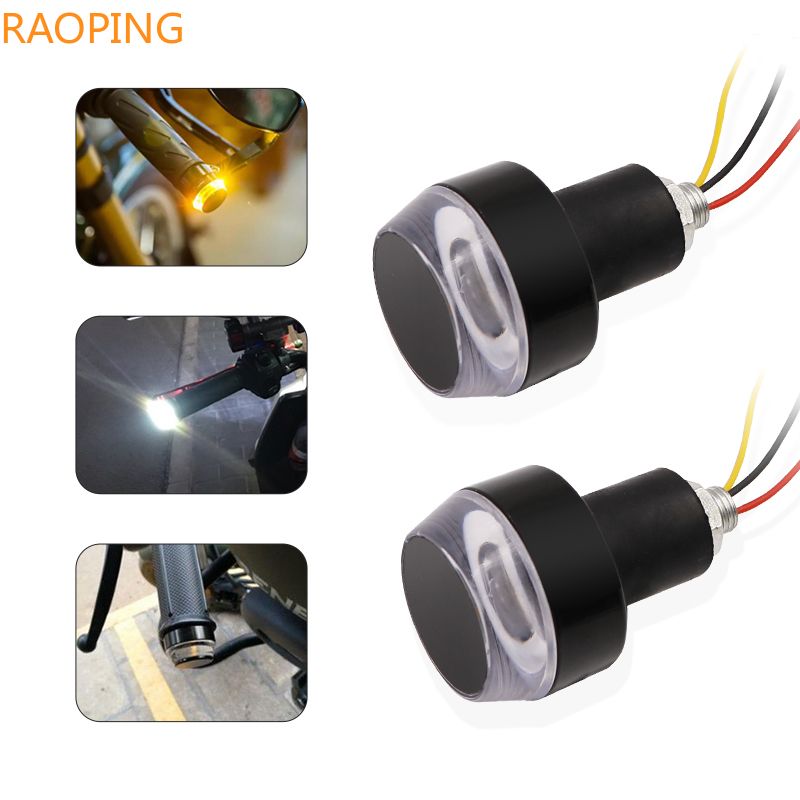 2pcs LED Motorcycle Handlebar Turn Signal Light Tail Flashing End Indicator 2pcs LED Motorcycle Handlebar Turn Signal Light Tail Flashing End Indicator