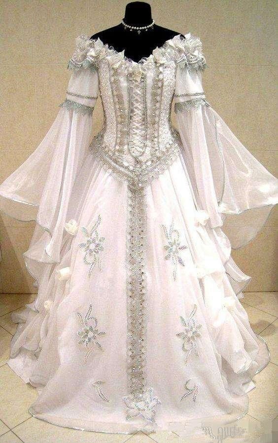 Acquistare Abito Da Sposa Medievale Strega Tudor Rinascimentale Costume  Vittoriano Gotico Handfasting Off The Shoulder Manica Lunga Dettaglio Abito  Da Sposa Economico | Consegna Veloce E Qualità | It.Dhgate