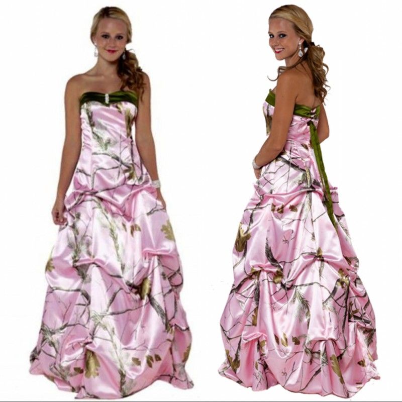 plus size pink camo wedding dress