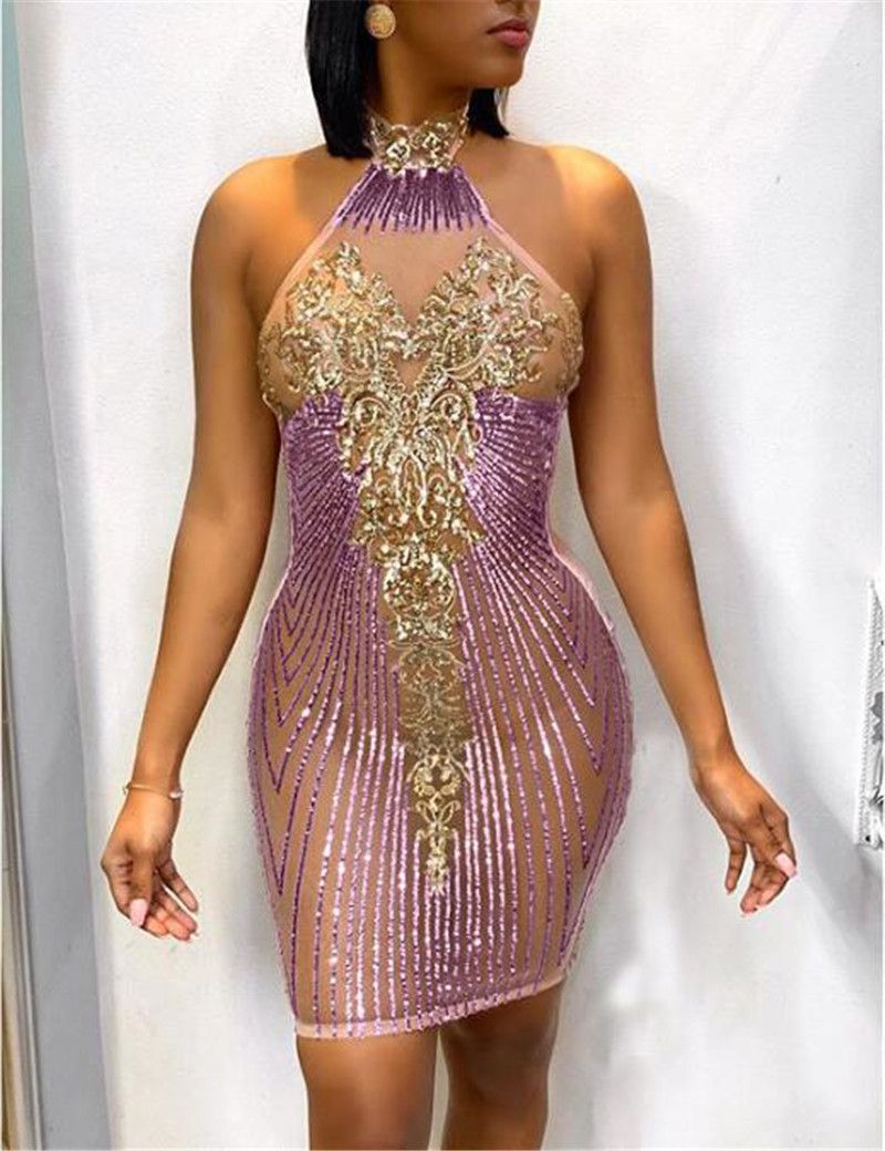 purple tight dress