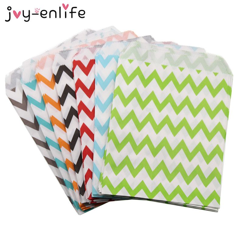 Grease Proof Paper Bag Wavy Stripes Snack Kids Candy Buffet Favor