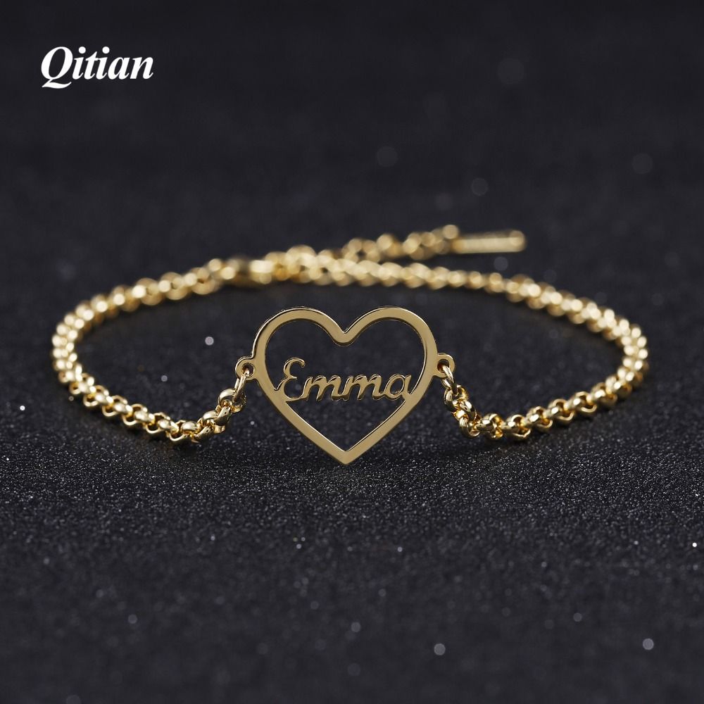 Personalized Name Bracelet Gold Color 