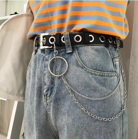 Wholesale New Gothic Faux Leather Belt Lady Silver Pin Chain Ring Waist Strap Street Dance For Women Girl Jeans Black By Luxurylady1 Under $2.42 | DHgate.Com