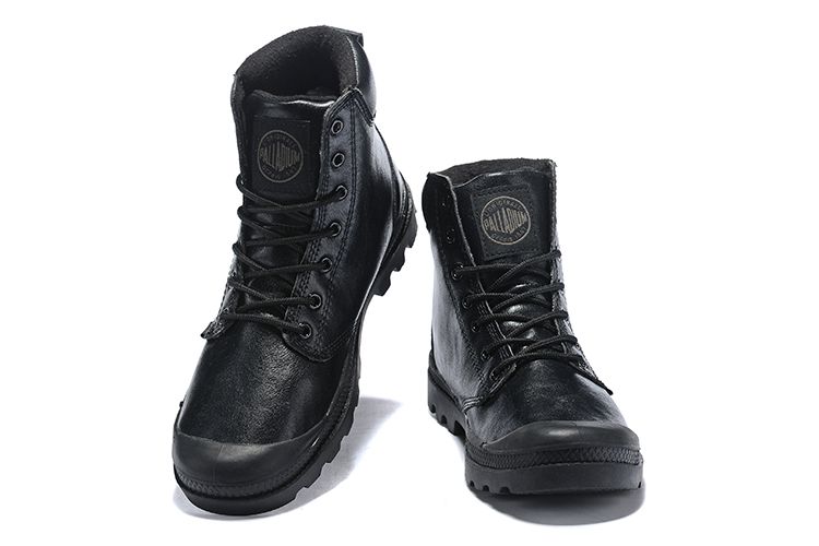 palladium black leather boots