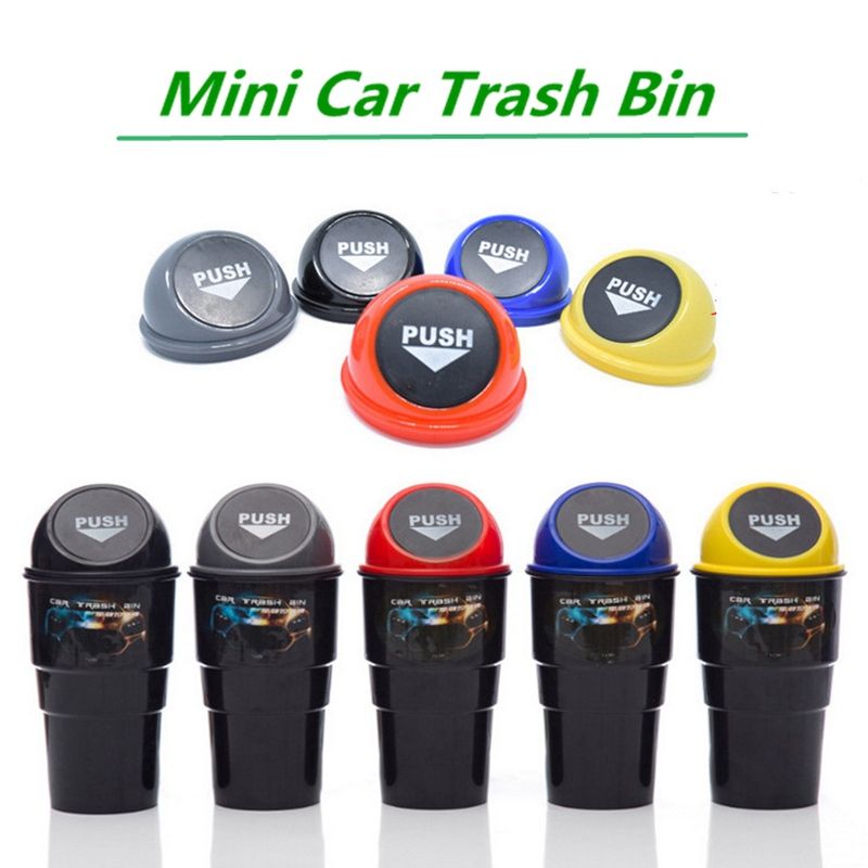 1 un coche bote de basura basura Basura Bin Mini Auto Soporte de Accesorios de Almacenamiento de polvo