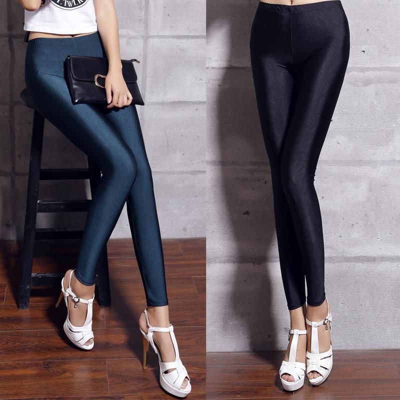 shiny neon leggings