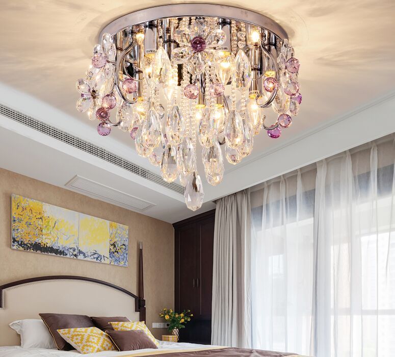 2019 Modern K9 Crystal Led Flush Mount Ceiling Lights Home