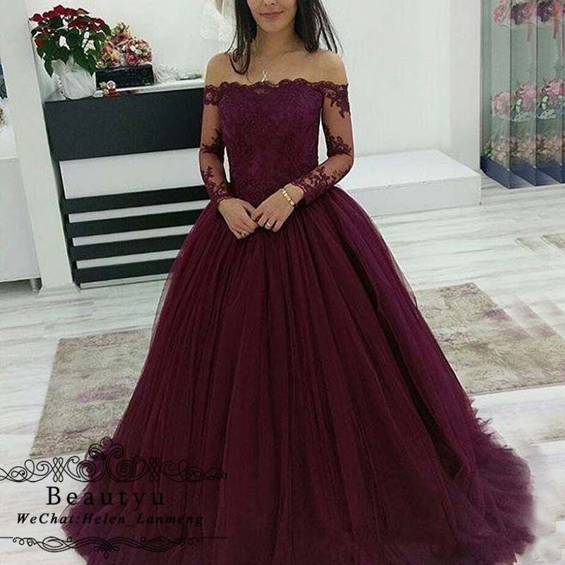 Long Black Lace Prom Dress with Train Plus Size Quinceanera Dress