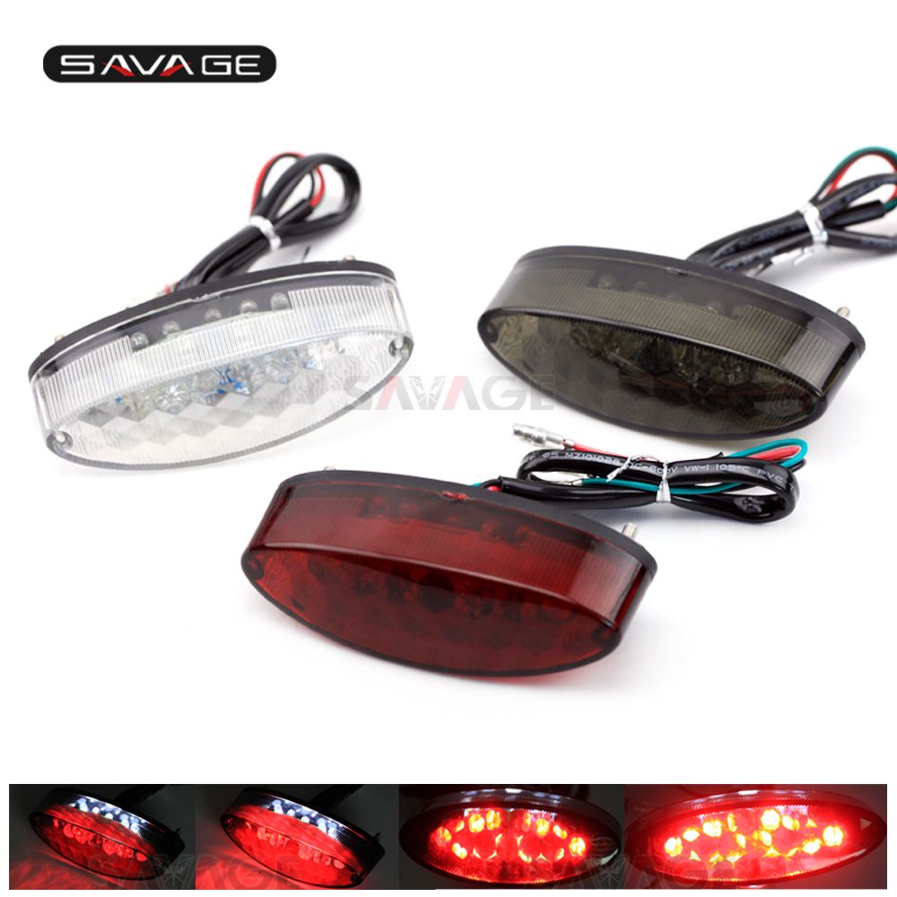 Motocicleta 12V Led Luz de Matr/ícula Moto Universal Luz de Cola Trasera L/ámpara de Luz Matr/ícula Montaje Blanco